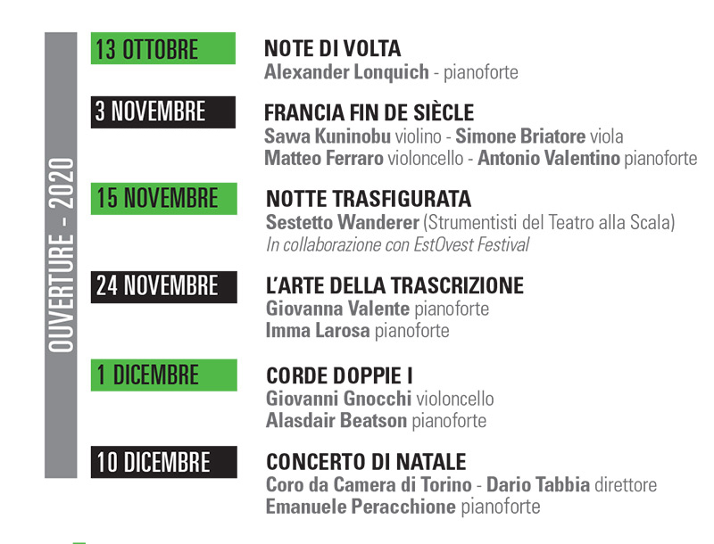 stagione concertistica 2020/21 Accademia di musica di Pinerolo