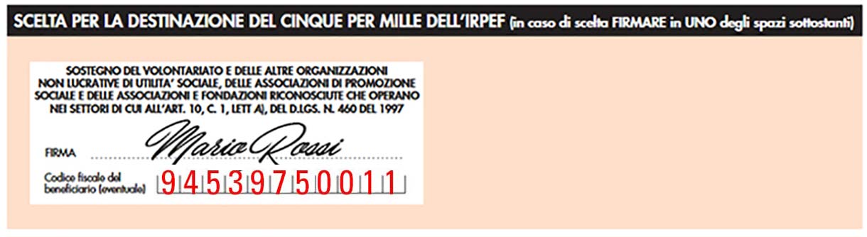 cinque per mille Accademia di Musica