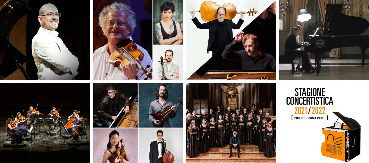 collage stagione concertistica 2021 Accademia di Musica di Pinerolo Preludi